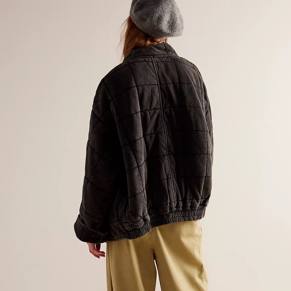 Free People Black Quilted Zip-Front Puffer Jacket - Picture 5 of 5